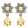 Image 1 : Certified 4.86 Ctw Citrine And Diamond 18K Rose Gold Ha