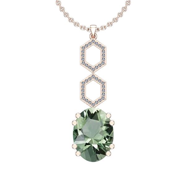 Certified 22.71 Ctw I2/I3 Green Amethyst And Diamond 14
