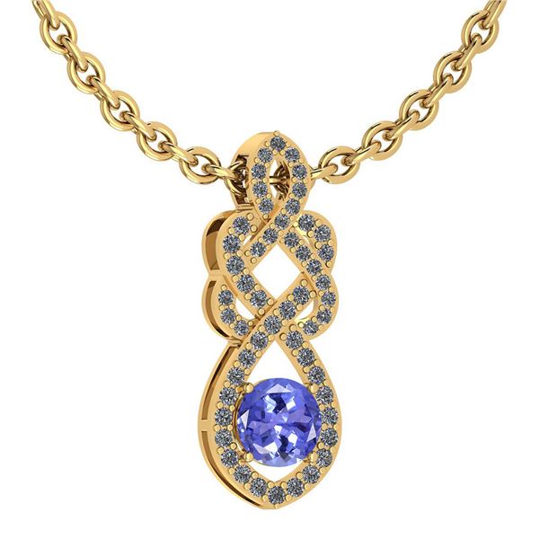 Certified 1.26 Ctw Tanzanite And Diamond VS/SI1 Necklac