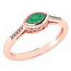 Image 1 : Certified 0.38 Ctw Emerlad And Diamond 18k Rose Gold Ha