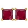 Image 1 : Certified 6.00Ctw Genuine Ruby 14K Yellow Gold Stud Ear