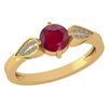 Image 1 : Certified 1.12 Ctw Ruby And Diamond 14k Yellow Gold Hal