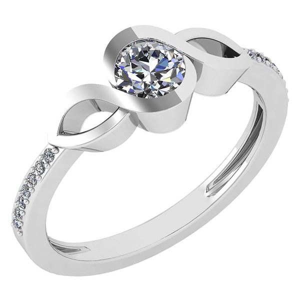 Certified 0.52 Ctw Diamond 14k White Gold Ring VS/SI1