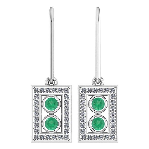 Certified 0.63 Ctw Emerlad And Diamond Wedding/Engageme