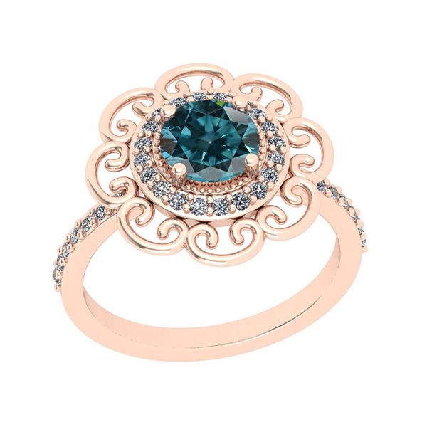 Certified 1.27 Ctw I2/I3 Treated Fancy Blue and White D