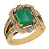 Image 1 : Certified 2.99 Ctw I2/I3 Emerald And Diamond 14K Yellow