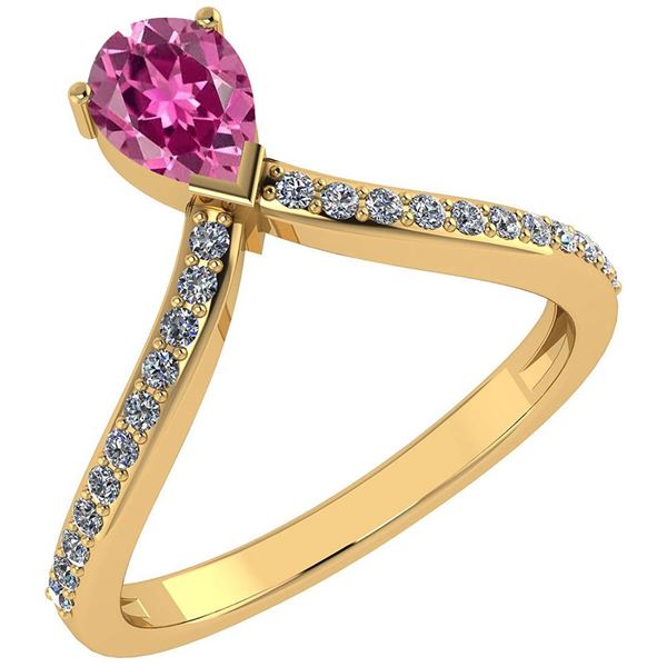 Certified 0.97 Ctw Pink Tourmaline And Diamond 14k Yell