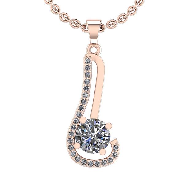 Certified 0.96 Ctw Diamond I1/I2 Pendant Necklace 14K G