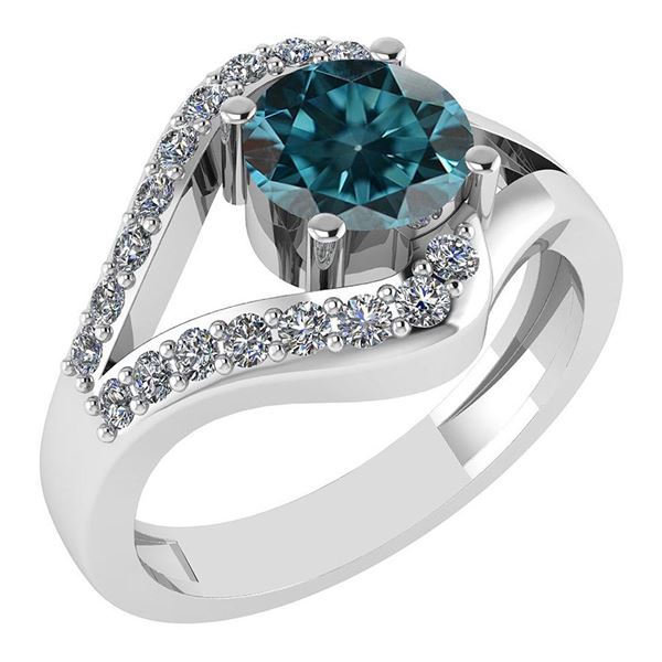 Certified 1.07 Ctw Treated Fancy Blue Diamond I1/I2 And