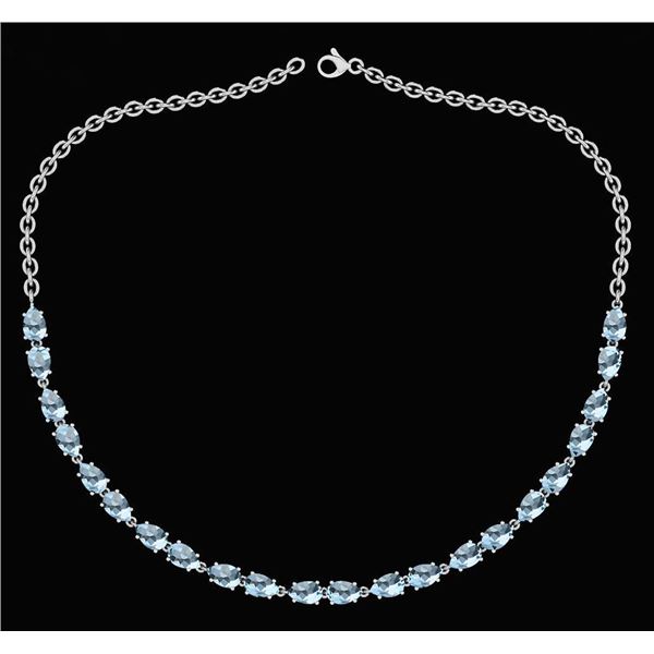 Certified 12.50 Ctw Aquamrine Pear Shape Necklace For w