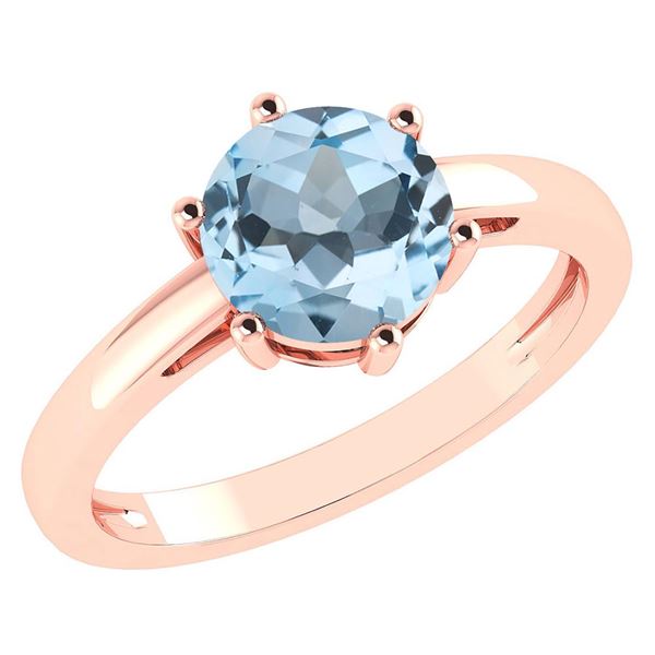 Certified 2.00Ctw Genuine Blue Topaz 14k Rose Gold Halo