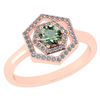 Image 1 : Certified 0.69 Ctw Green Amethyst And Diamond 14k Rose