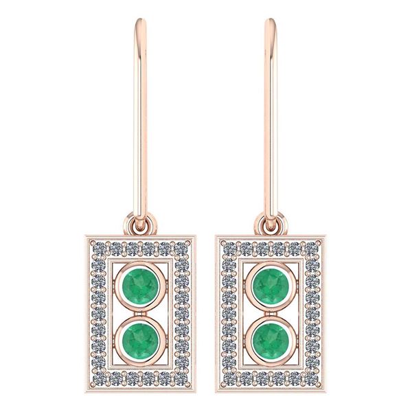 Certified 0.63 Ctw Emerlad And Diamond Wedding/Engageme