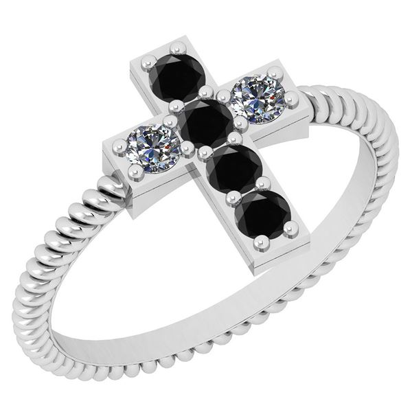 Certified 0.40 Ctw SI2/I1 Treated Fancy Black & White D