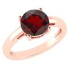 Image 1 : Certified 1.00Ctw Genuine Garnet 14k Rose Gold Halo Rin