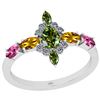 Image 1 : Certified 1.56 Ctw I2/I3 Multi Stone And Diamond 14K Wh
