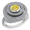 Image 1 : Certified 2.05Ctw Fancy Yellow Diamond And White G-H Di