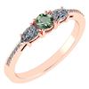 Image 1 : Certified 0.77 Ctw Green Amethyst And Diamond 18K Rose