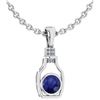 Image 1 : Certified 1.36 Ctw Blue Sapphire And Diamond bottle Nec