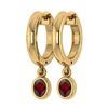 Image 1 : Certified 1.00 Ctw Garnet Hoop Earring 18K Yellow Gold