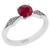 Image 1 : Certified 0.56 Ctw SI2/I1 Ruby And Diamond 14K White Go