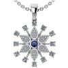 Image 1 : Certified 0.71 Ctw Blue Sapphire And Diamond Platinum G