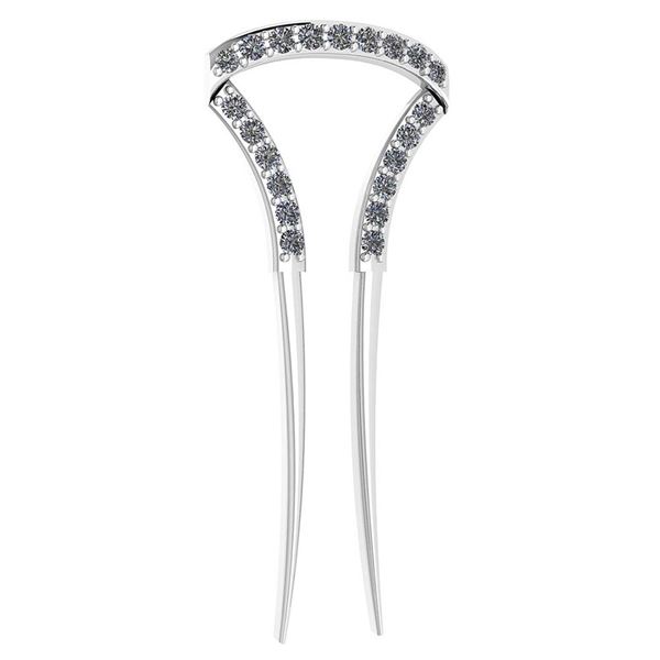 Certified 0.10 Ctw Diamond Ladies HairPin 18K White Gol