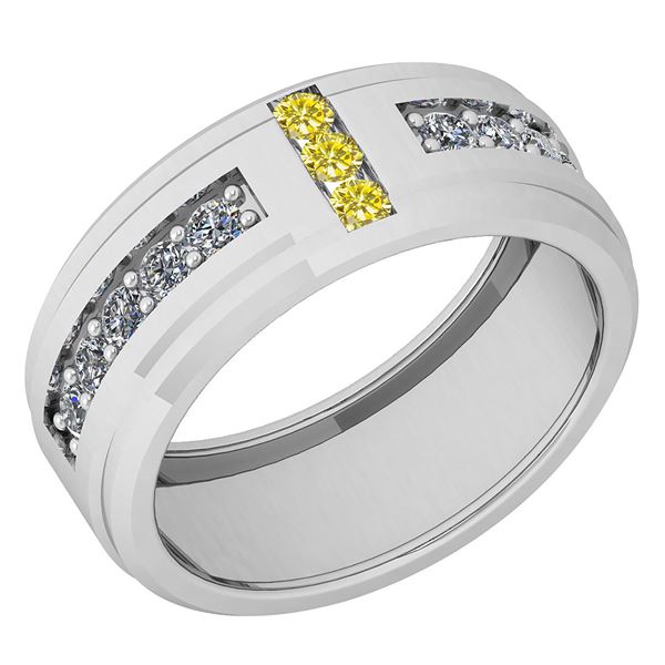 Certified 0.35 Ctw SI2/I1 Treated Fancy Yellow & White