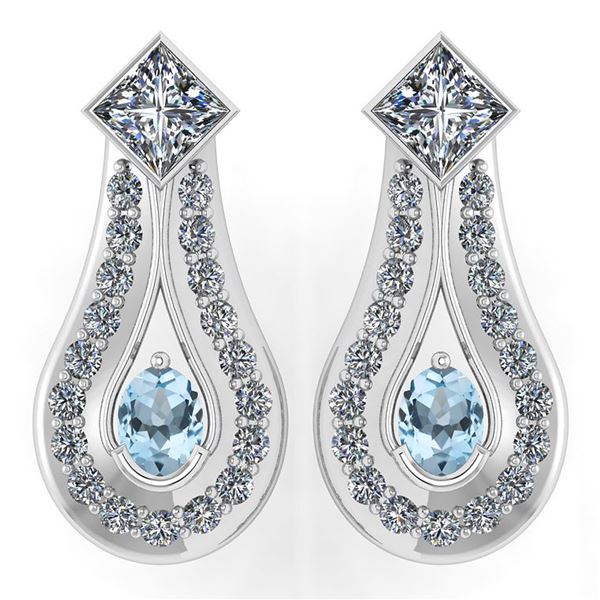 Certified 1.23 Ctw Aquamarine Diamond Wedding/Engagemen