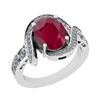 Image 1 : Certified 3.01 Ctw I2/I3 Ruby And Diamond 14K White Gol