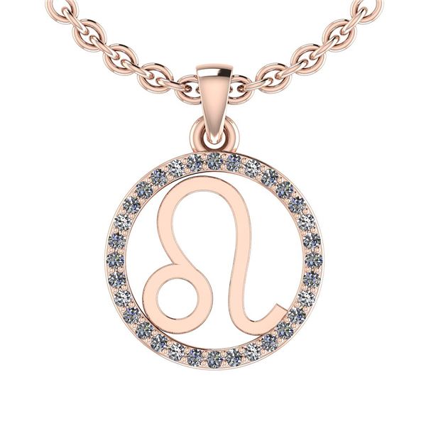Certified 0.16 Ctw SI2/I1 Diamond 14K Rose Gold Zodiac