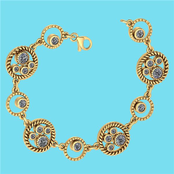 Certified 1.41 Ctw SI1/I2Diamond Ladies Fashion 18K Yel