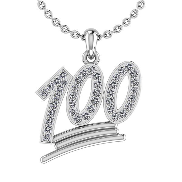 Certified 0.31 Ctw Diamond VS/SI1 One Hundred Pendant 1