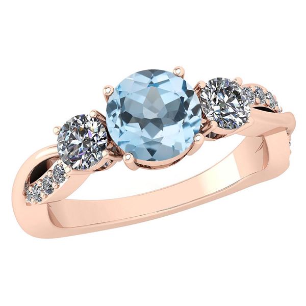 Certified 1.86 Ctw Blue Topaz And White Diamond VS/SI1