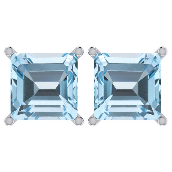 Certified 11.24 Ctw Genuine Blue Topaz 14K White Gold S