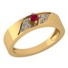 Image 1 : Certified 0.19 Ctw Ruby And Diamond 18K Yellow Gold Hal