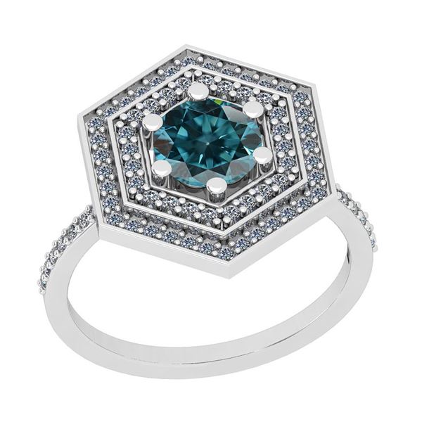 Certified 1.54 Ctw I2/I3 Treated Fancy Blue and White D