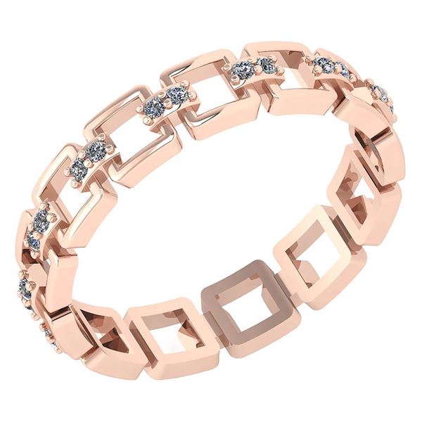 Certified 0.12 Ctw Diamond VS/SI1 Filigree Band 18K Ros