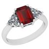Image 1 : Certified 1.56 Ctw I2/I3 Garnet And Diamond 14K White G