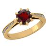 Image 1 : Certified 1.14 Ctw Garnet And White Diamond Wedding/Eng