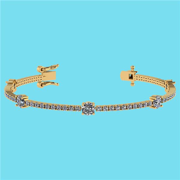 Certified 2.10 Ctw SI2/I1 Diamond 14K Yellow Gold Brace