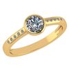 Image 1 : Certified 0.50 Ctw Diamond 18K Yellow Gold Halo Ring