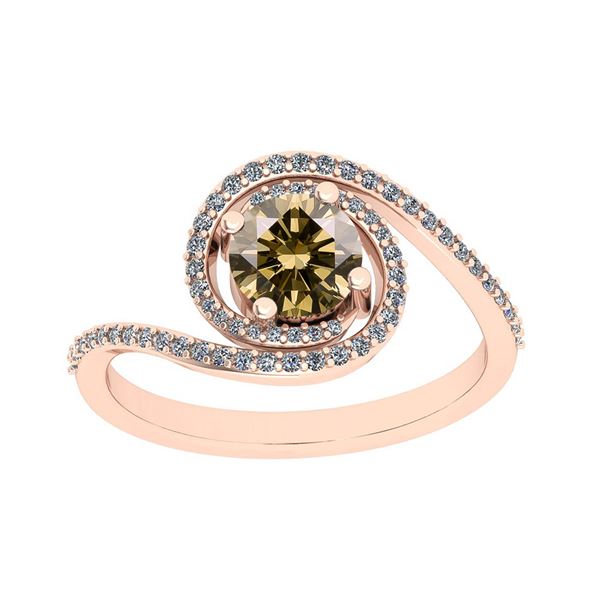 Certified 1.36 Ctw VS/SI1 Natural Fancy Yellow Brown An