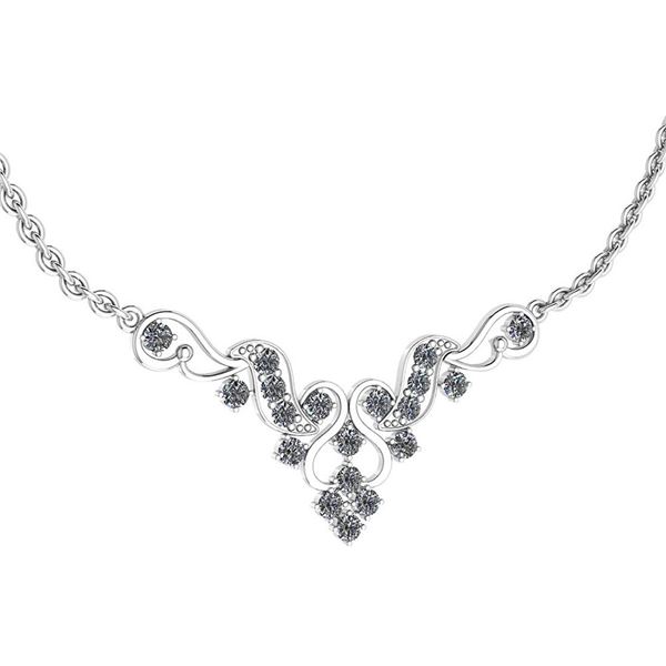 Certified 1.31 Ctw Diamond VS/SI1 Necklace 18K White Go
