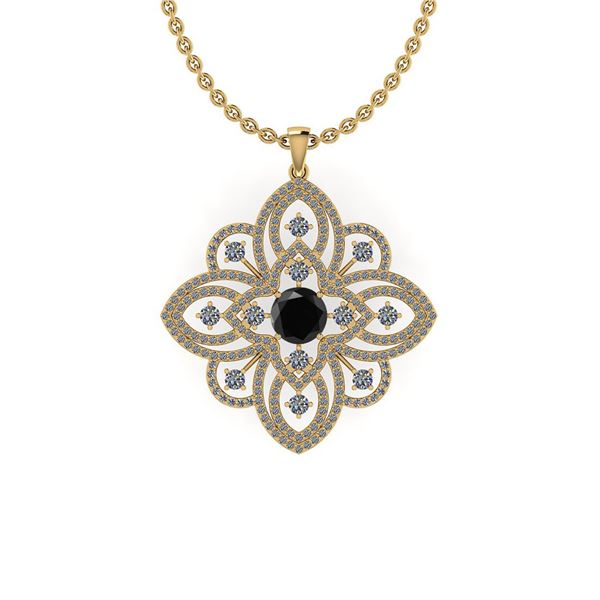 Certified 3.18 Ctw I2/I3 Treated Fancy Black and White