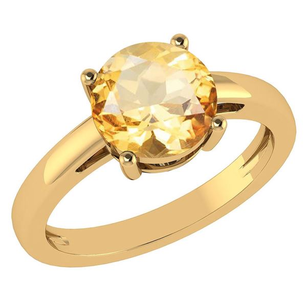 Certified 1.00Ctw Genuine Citrine 14k Yellow Gold Halo