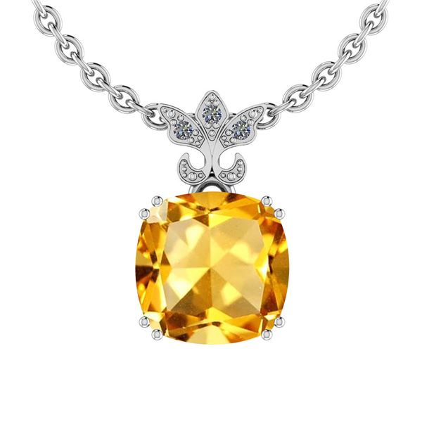 Certified 2.53 Ctw Citrine And Diamond VS/SI1 18K White