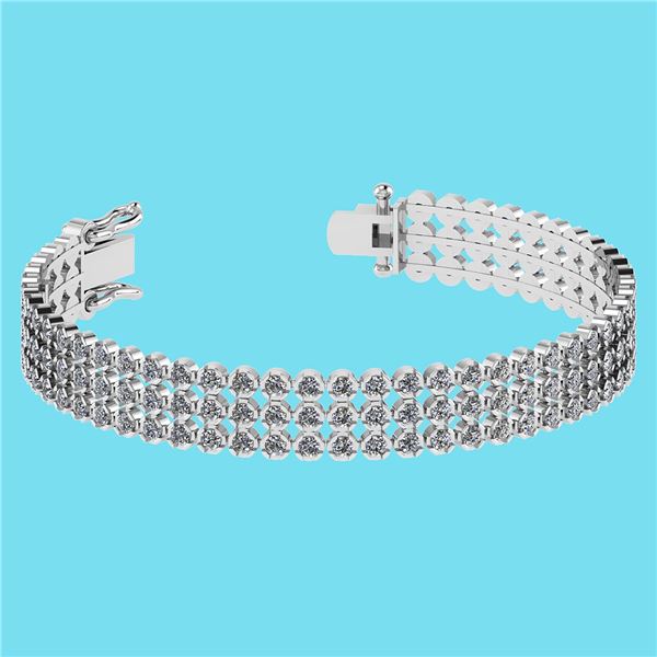 Certified 5.13 Ctw SI2/I1 Diamond 14K White Gold Bracel