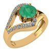Image 1 : Certified 1.04 Ctw Emerlad And Diamond Wedding/Engageme