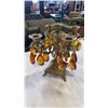 Image 2 : BRASS CANDELABRA WITH PENDANTS